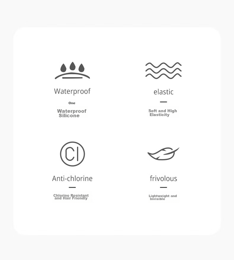 WATERTIME / Shuichuan Children's Swim Cap, Boys And Girls Waterproof Silicone Non-Binding Long Hair Ear Protection Swimming Cap, White Kitten Desig 2