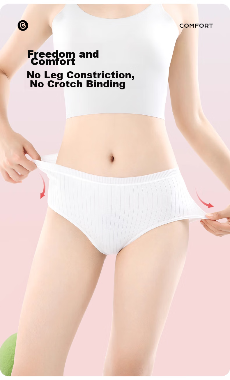 BADIGAO Disposable Women's Underwear, Pure Cotton Crotch, Sterile, Travel-Friendly, Postpartum, Menstrual, Portable, No-Wash, Daily-Use, 10A Antibacterial 8