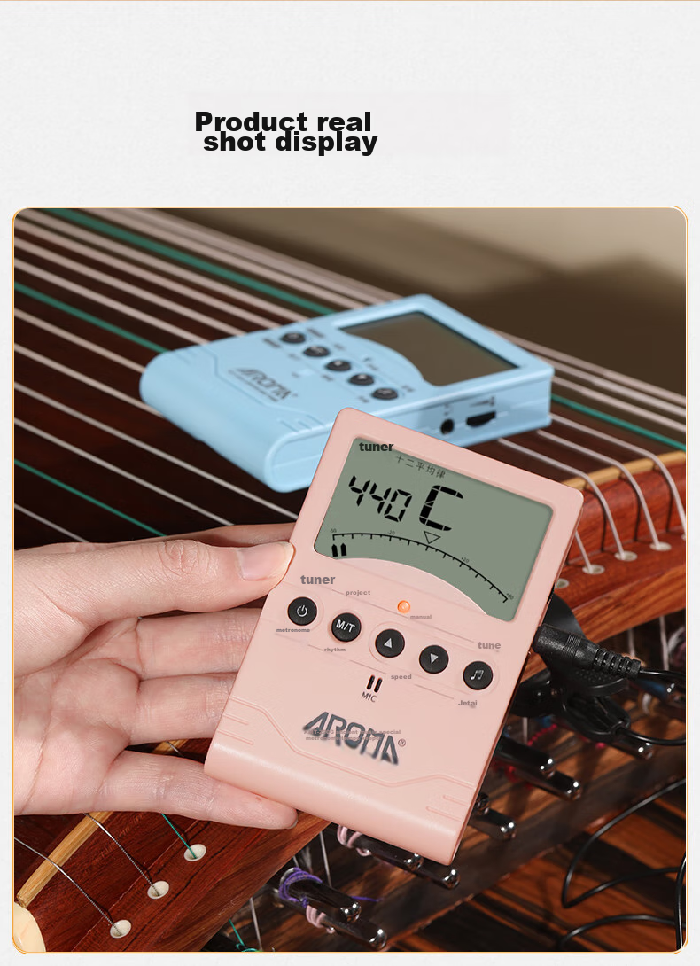AROMA Guzheng Tuner, Specialized for Guzheng, Electronic Metronome, Three-In AMT-200G [White] 14