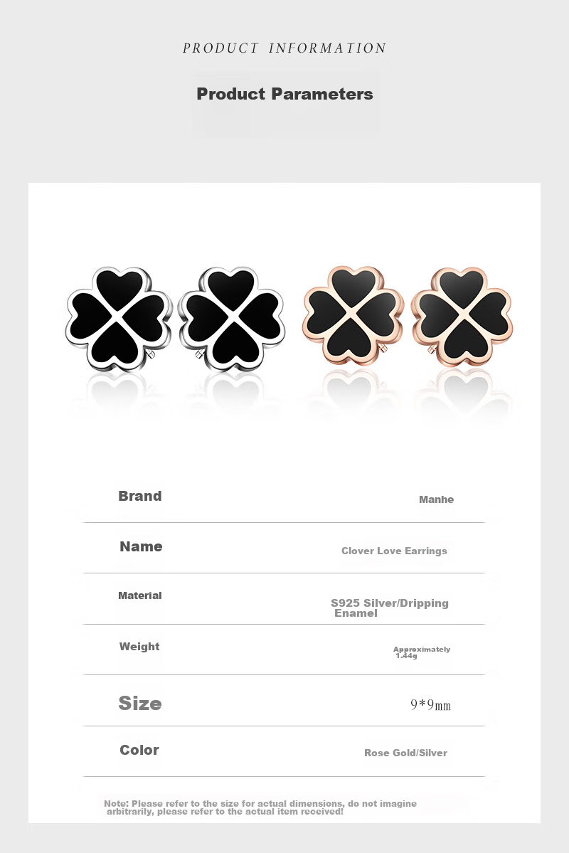 MANHE S925 Silver Four-Leaf Clover Stud Earrings for Women, New 2026 Style, Birthday Gift for Wife Or Girlfriend 8