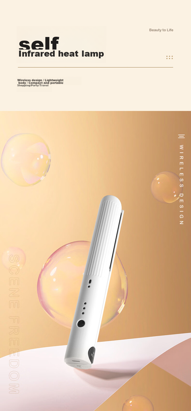 Jindao Straight Hair Iron, Wireless Charging Clip, Curling Iron, High Crown Curl And Straight Dual-Use, for Men And Women, Small Ironing Board, Straight Hair Electric Iron, KD386 White Portable, National Day Gift, Birthday Present 4