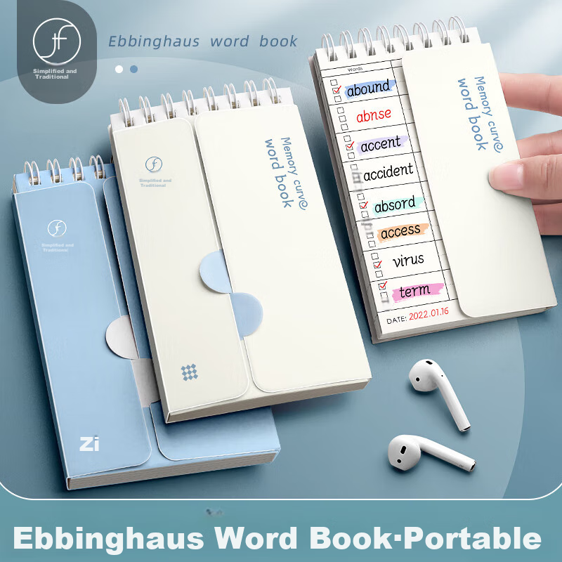 Jianfan 8 English Vocabulary Notebooks, Mini Portable Pocket Notebook, Ebbinghaus Word Memorization Curve, Vocabulary Memory Aid, School Supplies Essential
