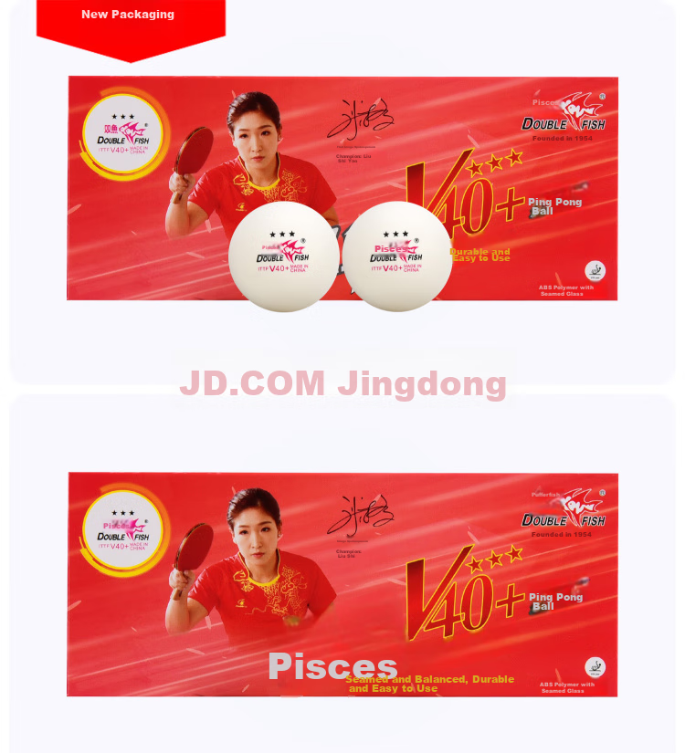DOUBLE FISH Table Tennis Balls 3-Star Flying V40+ New Material ABS 3-Star Professional Match Balls White 10-Pack 4