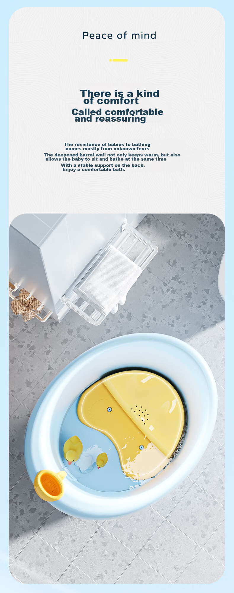Babyhood Little Crocodile Bathtub, Foldable Children's Bath Tub, Infant Bathtub for Ages 0-10, Baby 329 Luoke Yellow 5