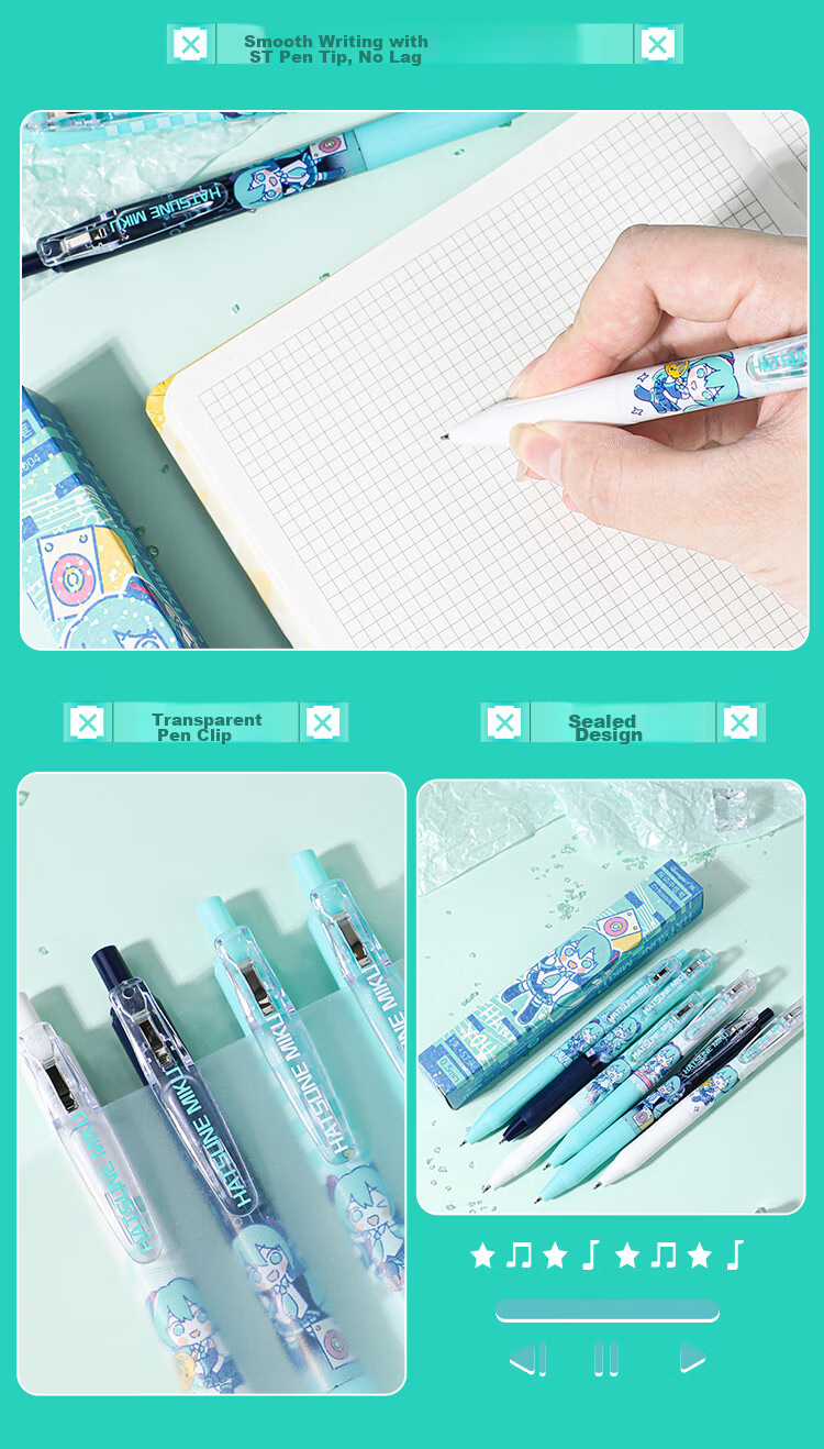 GuangBo Future Boy Push-Button Blind Box Gel Pen, Black 0.5mm Smooth ST Tip Exam Pen Writing Pen Signature Pen 1 Piece CY998004 8