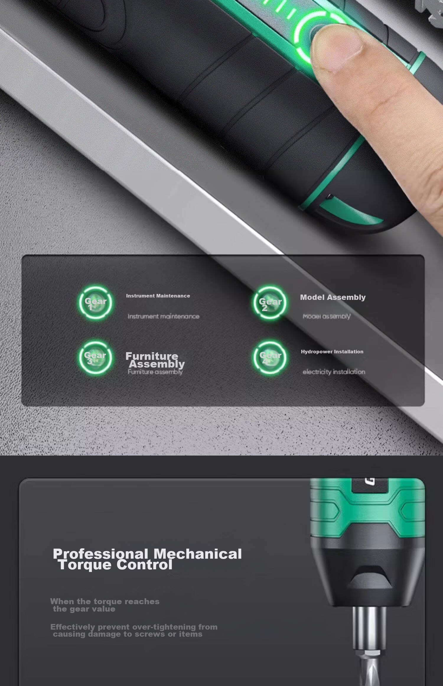 GREENER Electric Screwdriver Mini Cordless Rechargeable Lithium Battery Power Drill Set for Home Use 9