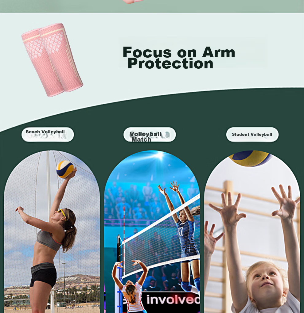 Gingpai Sport Volleyball Wrist Guard, Sports Wrist Sleeve, Joint Protector, Sprain Brace, Arm Guard, Forearm Protector (S Black, One Pair) 2