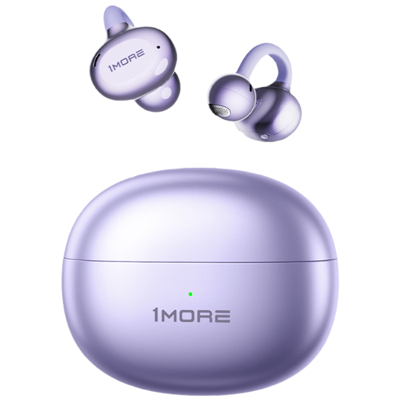 1MORE S20PRO Bluetooth Earphones, Clip-On Style, Non-In Open-Ear Bone Conduction Concept, Long Battery Life for Sports, Call Noise Reduction, Compatible with Phones, Jay Chou, Starry Purple