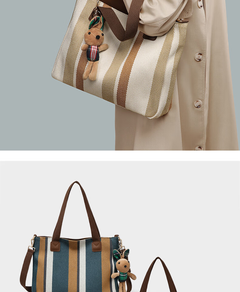 Aiqinghai Canvas Handbag, Women's Tote Bag, Large Capacity Shoulder And Handheld Bag, Practical Birthday And Mother's Day Gift for Mom 3