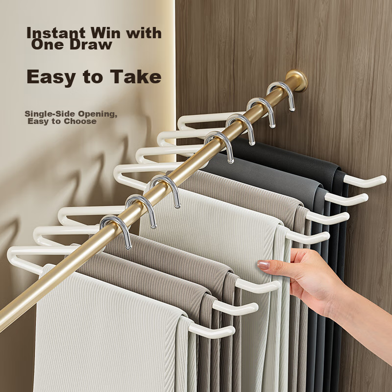 JEKO&JEKO Pants Hanger, Goose-Shaped Trouser Rack, Specialized Hanger for Pants, Storage Solution for Pants, Trouser Clips, Drying Rack, White