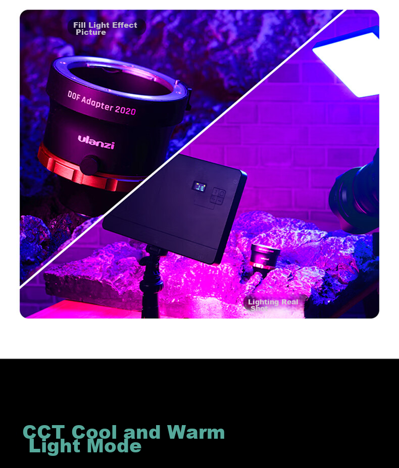 Ulanzi LT003 Full-Color RGB Panel Light for Live Streaming, Photography, Desktop Dual-Temperature Lighting, DSLR Hot Shoe Accessory, Indoor Photography Light for Selfies And Studio Use 4