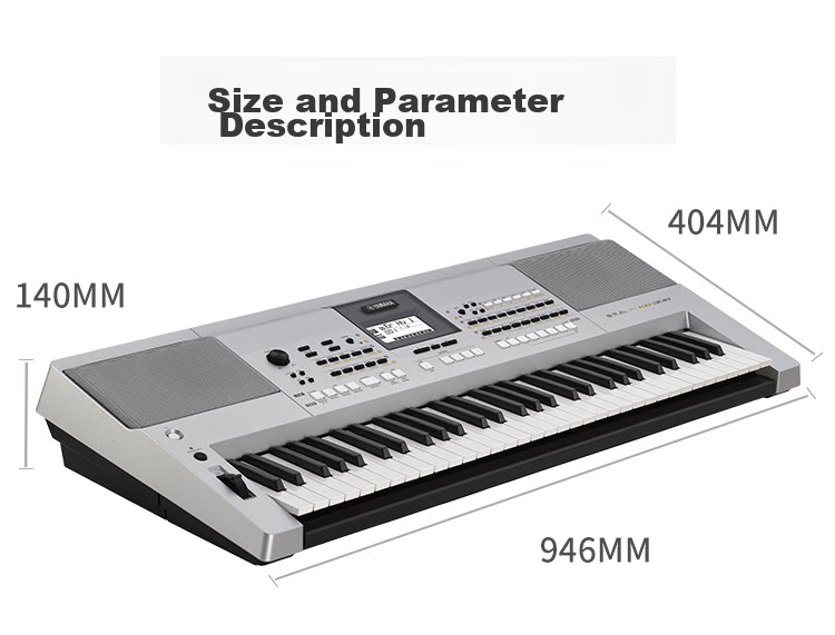 YAMAHA KB308 Electronic Keyboard, Noble Silver, 61 Keys, for Adults And Children, Professional Teaching And Performance, Portable, Standard Configuration Plus Complete Accessories 20