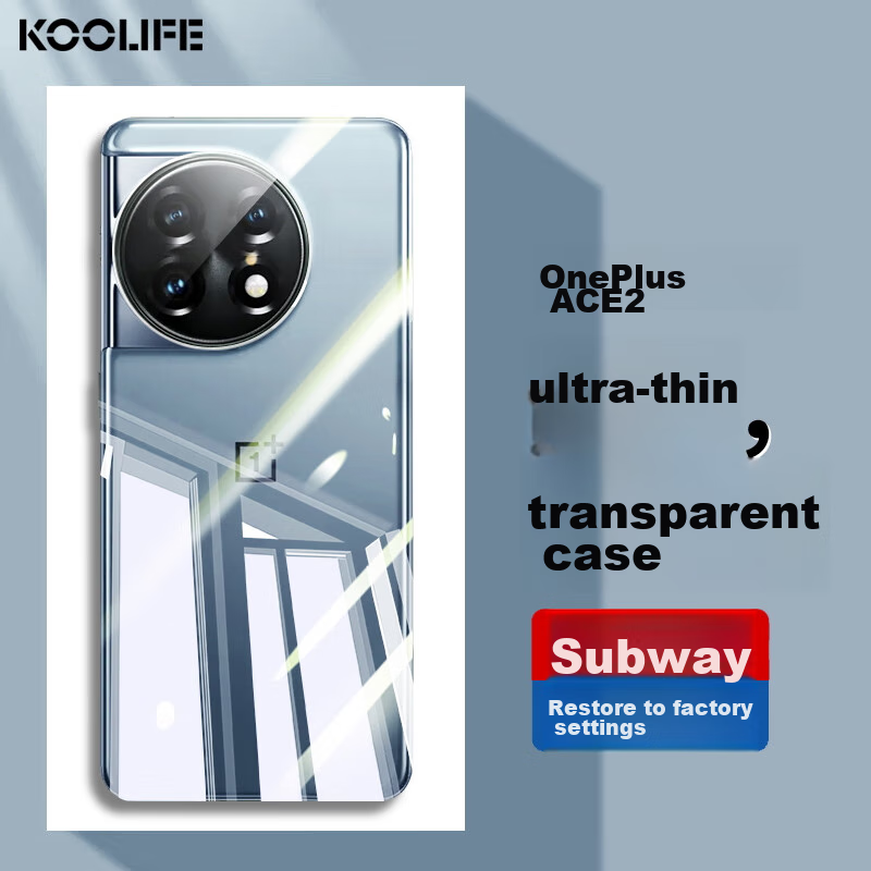 Прозрачный чехол KOOLIFE для OnePlus Ace 2, противоударный, с полной защитой камеры, тонкий, силиконовый, с защитой от отпечатков пальцев