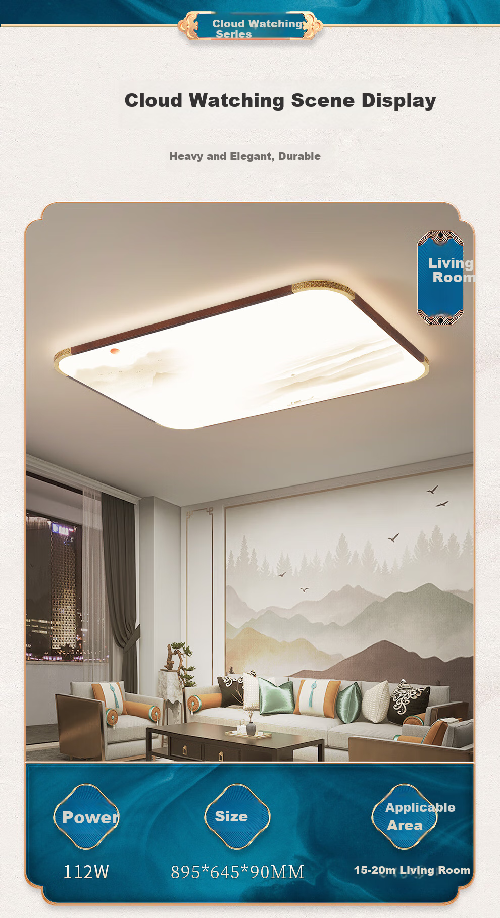 NVC Ceiling Light, Chinese-Style Wooden Craft, Vintage Style, for Balcony, Hallway, Bedroom, Round Lamp Fixture, Retro 9