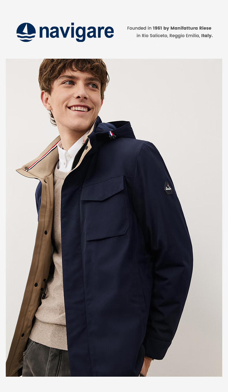 NaviKeel Italian Small Sailboat Autumn Winter Men's Hooded Cotton Padded Windproof Warm Jacket 1331013509 1