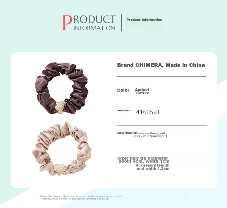 CHIMERA 2 Pieces Silk Hair Ties, Mulberry Silk Hair Bands, Hair Elastics, Hair Flowers, Hair Accessories for Women, Mid-Autumn Festival Gift 9