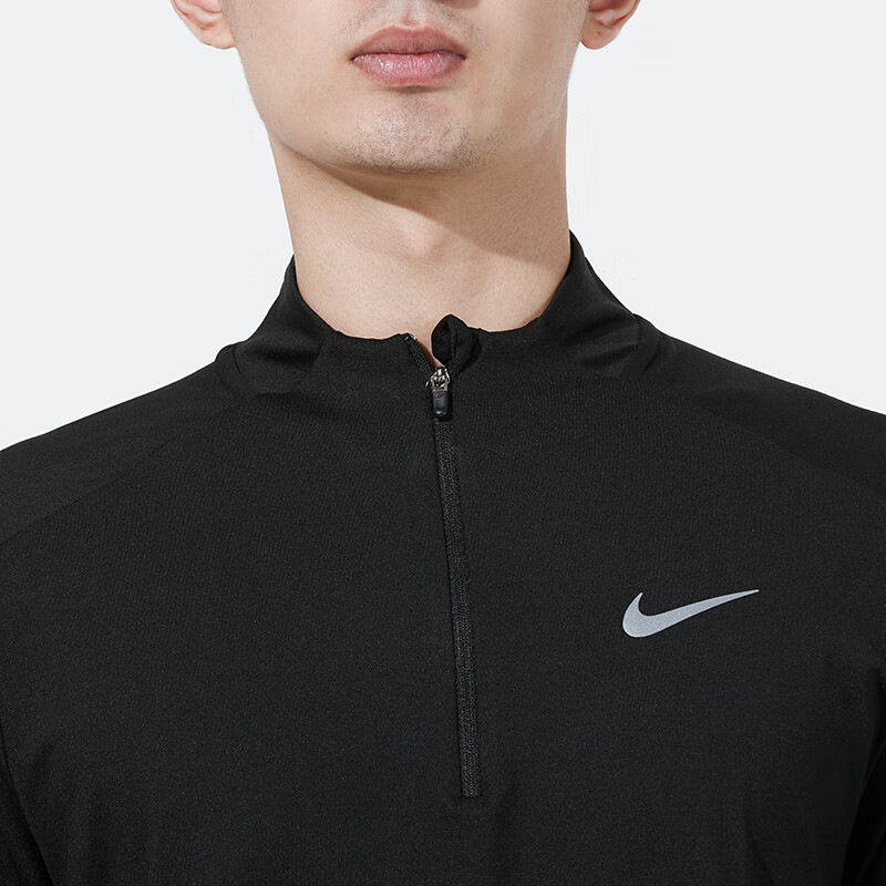 NIKE Men's Long-Sleeve Square Neck T-Shirt, Sports Casual, Classic Simple Style, DD4757-010, Black, Size L 5