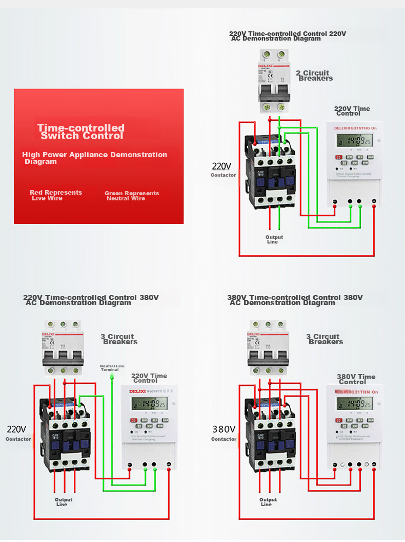 DELIXI ELECTRIC Microcomputer Time Control Switch, KG316TA, AC380V, Fully Automatic Timer, Street Light Time Controller 19