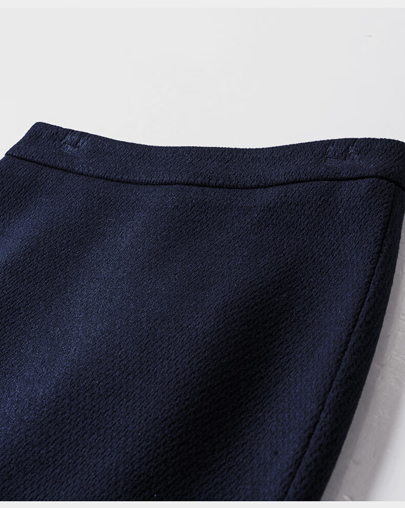 ROEYSHOUSE French Texture Short Jacket and Skirt Two-Piece Set 12889 Dark Blue L 16
