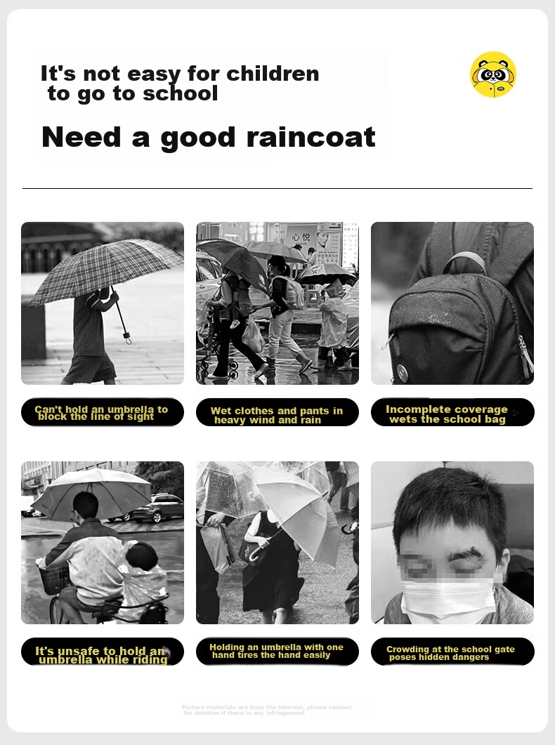 Moremerry Children's Raincoat for Boys And Girls with Backpack Space, Waterproof Breathable Baby Fashion Windbreaker Style Rain Poncho, Almond Yellow, 3XL 3