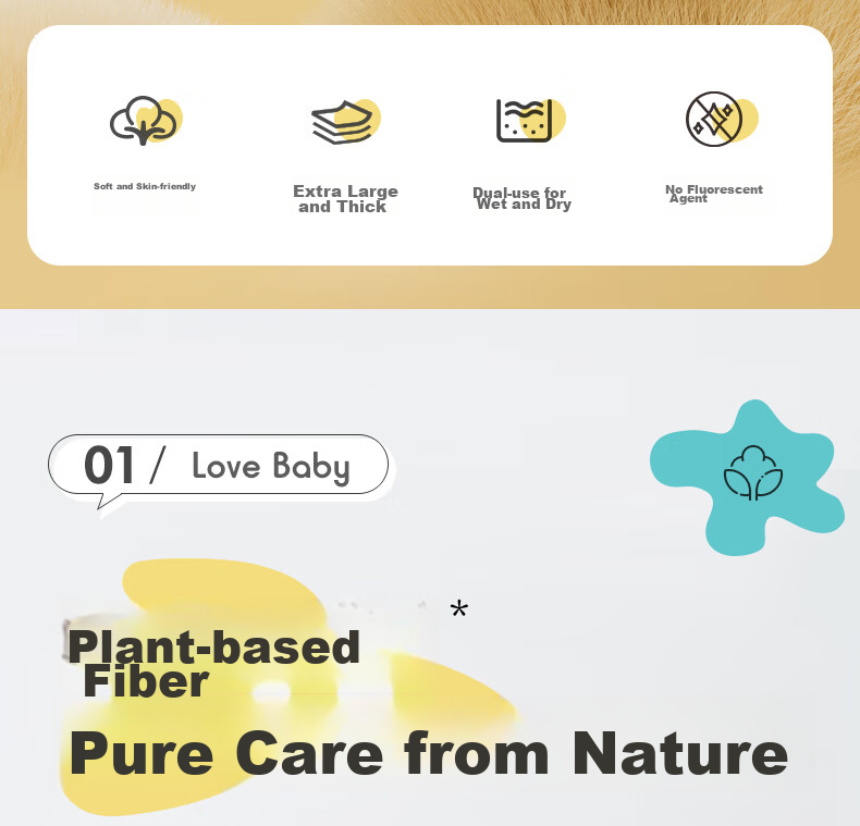 Kaili Baby Soft Wipes, Dual-Use Wet And Dry Wipes, Disposable Face Towels, 10 Sheets 3
