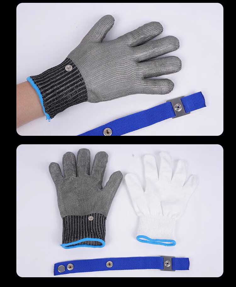 Shoudun Cut-Resistant Gloves Work Safety Level 5 Anti-Cut Anti-Puncture Stainless Steel Wire Gloves Non-Slip Wear-Resistant Thickened Breathable Protective Gloves for Fish Cleaning Level 5 Cut-Resista 26
