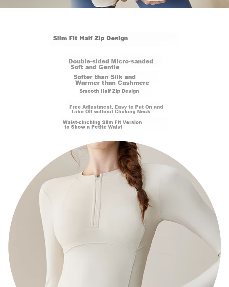 XUEXIMAN Yoga Top Jacket Women with Chest Pad Half Zipper Autumn Winter Slim Fit Long Sleeve Workout Pilates Fitness Apparel 2