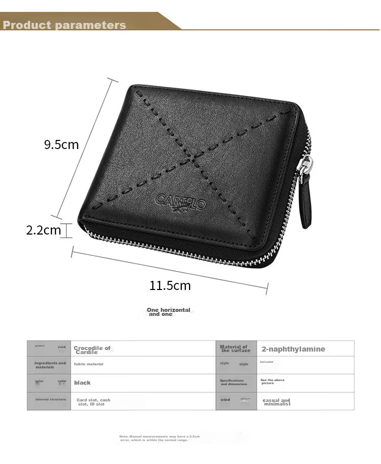 CARTELO Men's Long Wallet, Top-Grain Leather, Business Casual Multifunctional Money Clip Bag, Gift for Boyfriend on New Year's Day 5