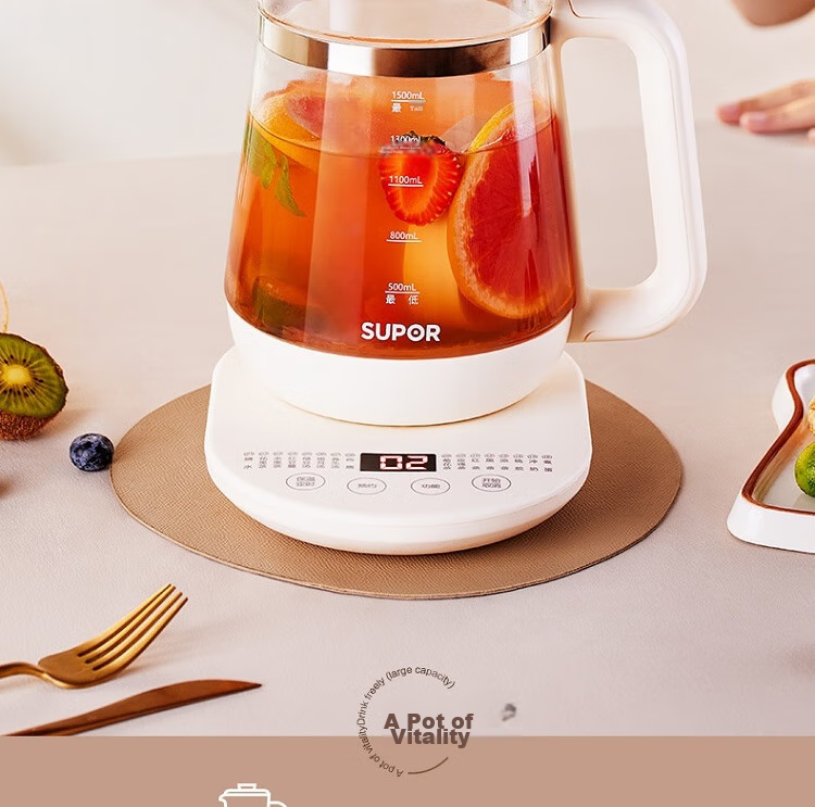 SUPOR ZMD Assured Series, Health Pot, 1.5L, High Borosilicate Glass, Multifunctional, Smart Reservation, Fully Automatic Heating, Tea Pot, SW-15Y22 8