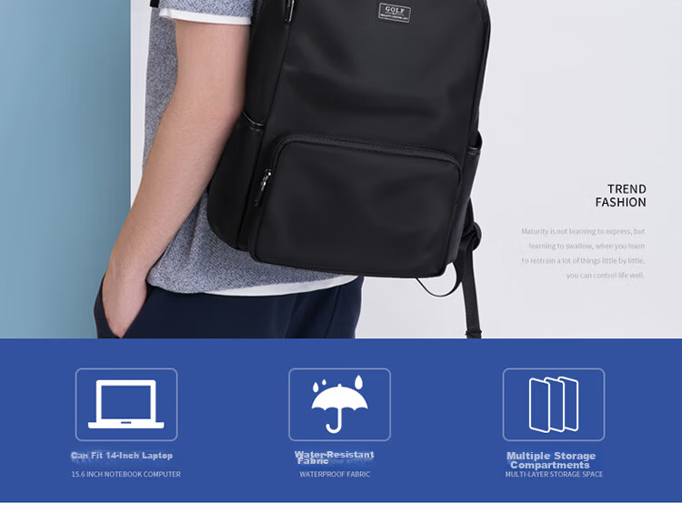GOLF Backpack for Men, Casual 14-Inch Laptop Backpack, Water-Resistant Commuter Travel Backpack for Students And Outings 2