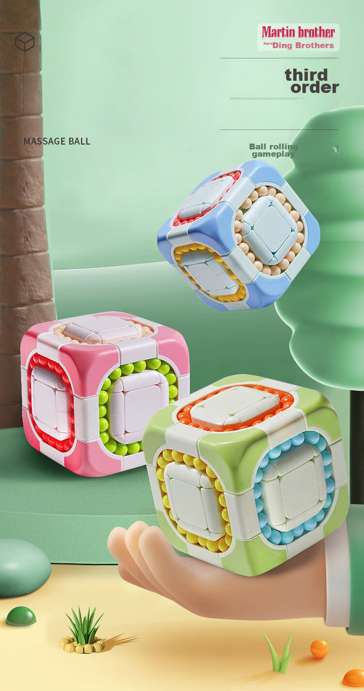 Martin Brother Magic Cube, Children's Toy, Stress Relief Double-Sided Rolling Beads, Creative Finger Spinner Toy, Birthday Gift 1