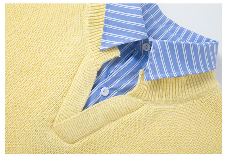Jeanswest Men's Autumn Winter Trendy Two-in-One Cotton Knit Sweater Casual Business Warm Pullover Top 8