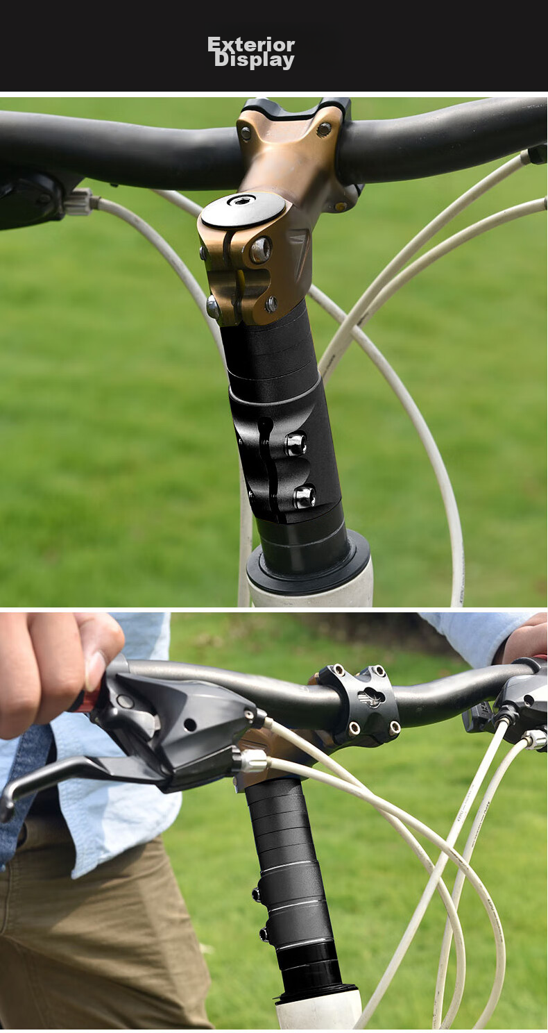 FOREVER Aluminum Alloy Handlebar Riser, Heightening Device for Road Bikes And Mountain Bikes, Universal Model, Upgraded Version in Black 6