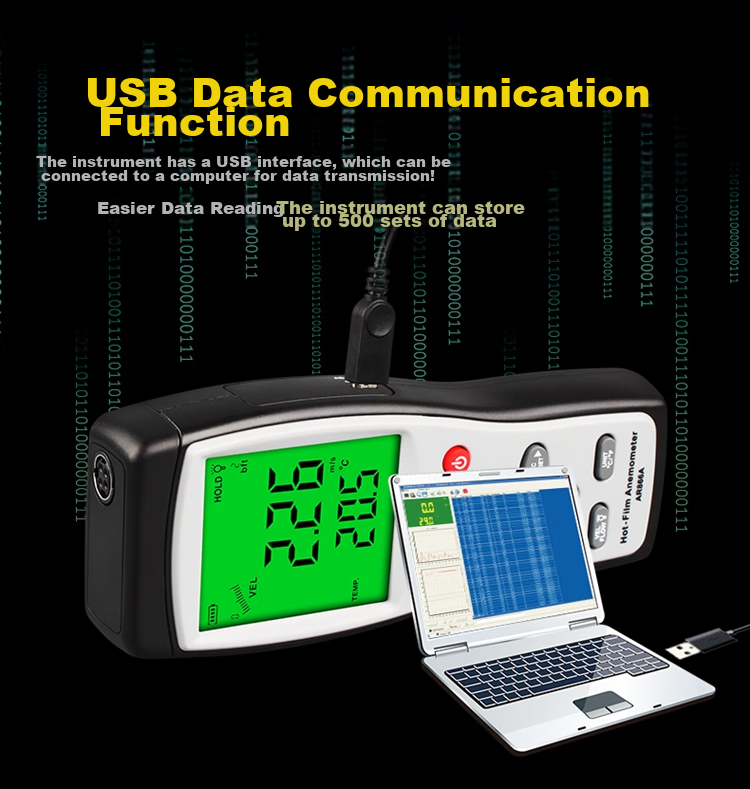 Xima Anemometer, High-Precision Digital Wind Speed Meter, Wind Speed And Temperature Measuring Instrument AS806 6