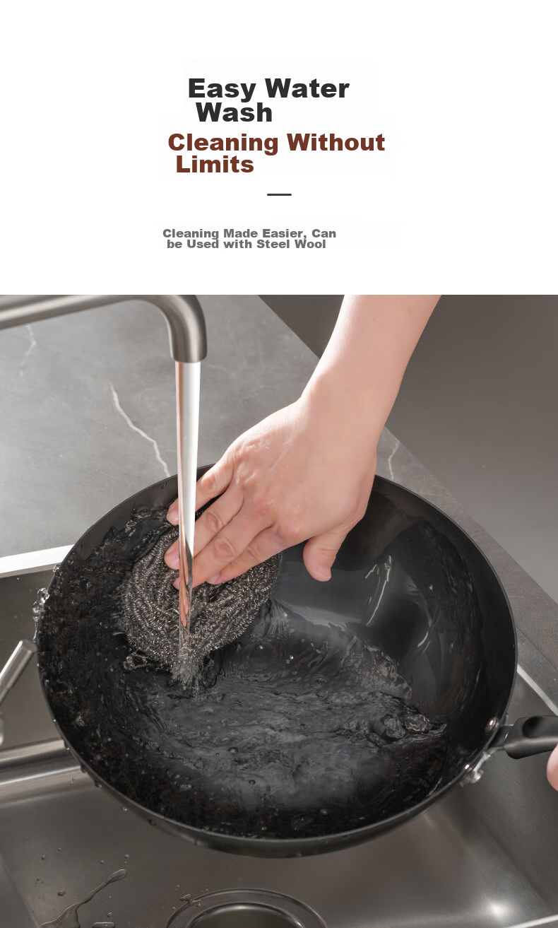 SUPOR Non-Coated Iron Wok, Stainless Steel Frying Pan, Compatible with Gas And Induction Stoves, Model FC32V3 8