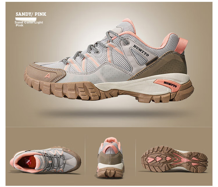 HUMTTO Non-Slip Hiking Shoes, All-Season Mesh Breathable Casual Women's Shoes, Outdoor Mountaineering Shoes, Beige/oatmeal, Size 37 9