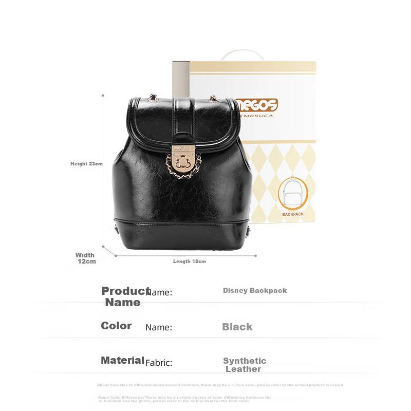 Disney Backpack for Women, Mickey Mouse Design, Multifunctional Shoulder Bag with Gift Box, Birthday Present for Girls