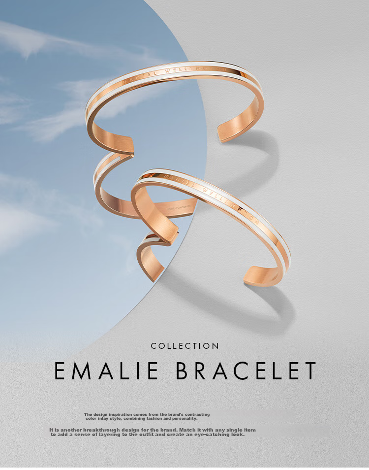 DanielWellington [Limited Time Flash Sale], DW Women's Bracelet, Cherry Red Small Open Bangle DW014 Birthday Gift 1