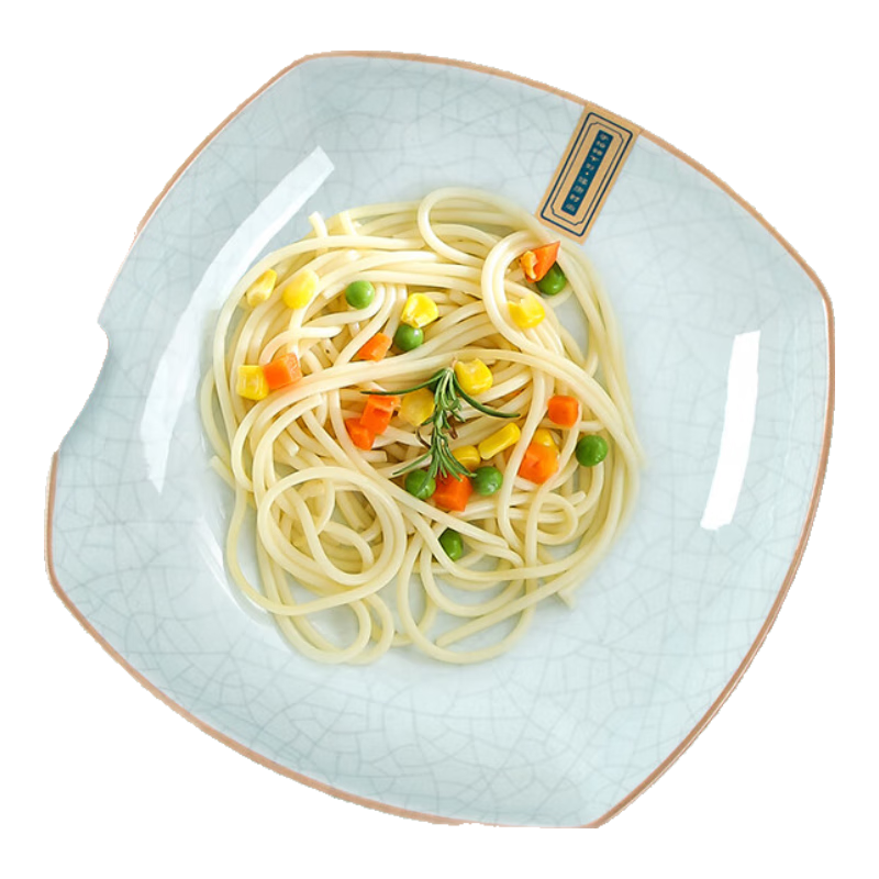 Huaqingge Ceramic Dinner Plates, Chinese Ice-Crackle Pattern, 7.5 Inches, Set of 2, Underglaze Color, Microwave Safe Dumpling Plates for Home Use