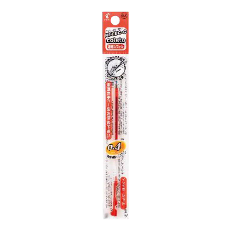 PILOT Kala Pen Refill, LHKRF10C4-R 0.4, Red