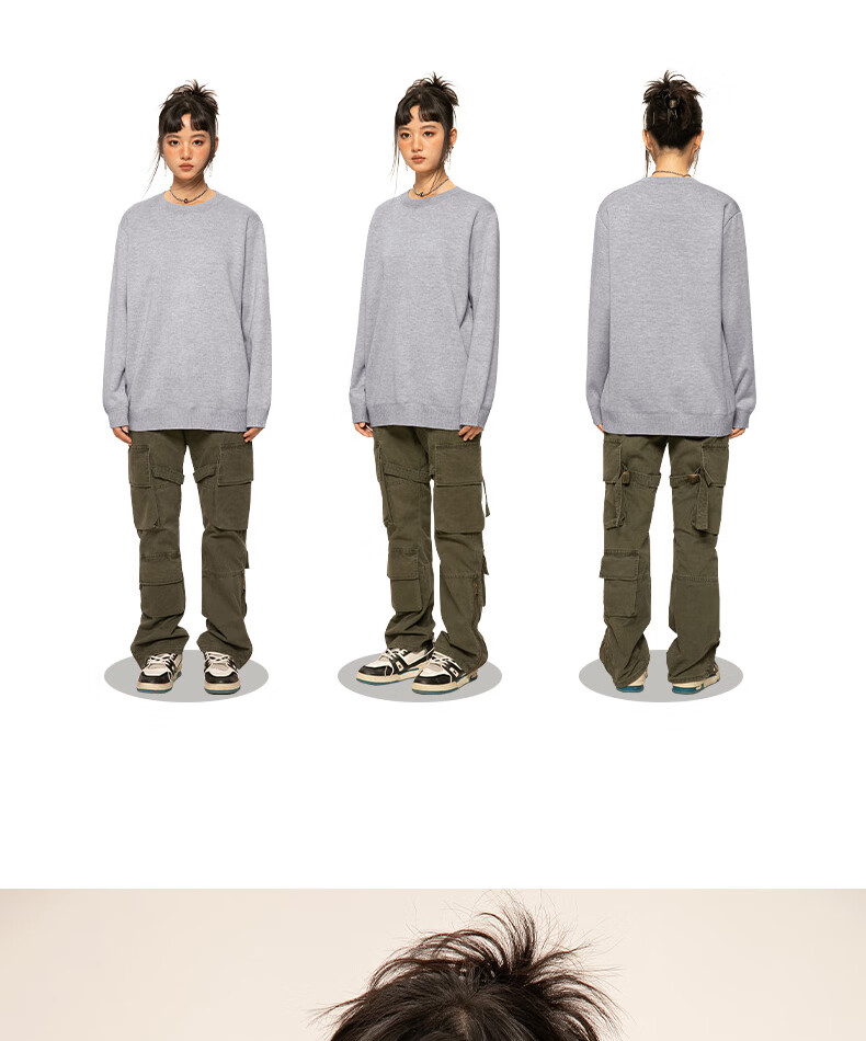 GENIOLAMODE [Endorsed by Ao Ruipeng] Men's Winter Warm Round Neck Base Layer Knit Sweater Khaki L 3