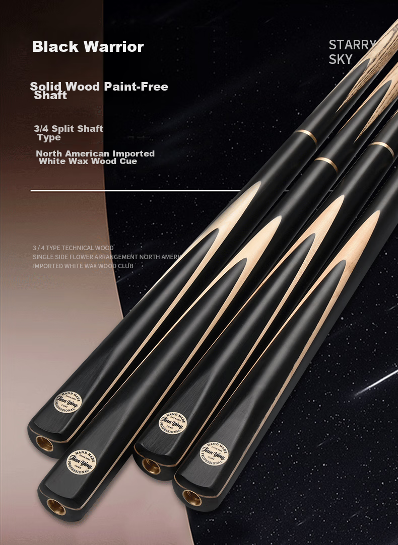 Jianying Chinese Style Small Medium Head English Split Black 8 Eight-Ball Snooker 16-Color Cue Stick Set Black Warrior 1