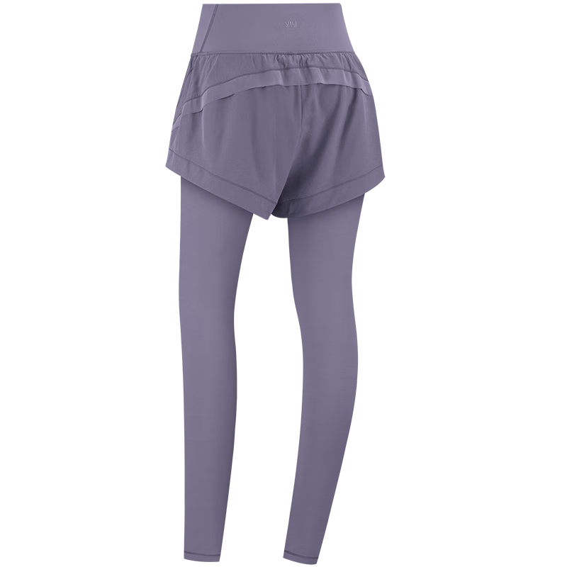 VFU Faux Two-Piece Yoga Pants High-Intensity Fitness Wear Outdoor Running Workout Leggings Spruce Purple M