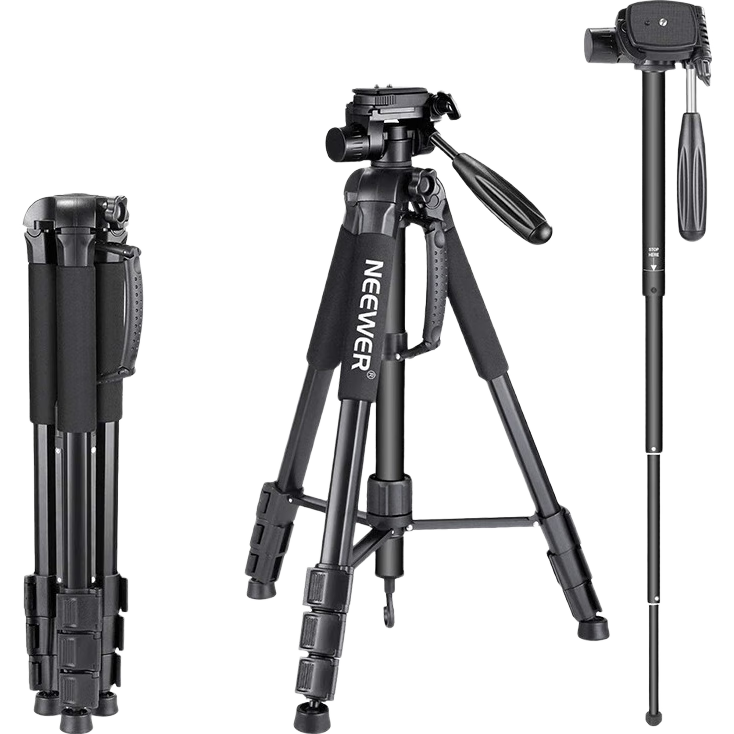 NEEWER Aluminum Alloy Lightweight Tripod for DSLR And Mirrorless Cameras, Professional Universal Photography And Video Stand, Outdoor Travel Monopod SAB264