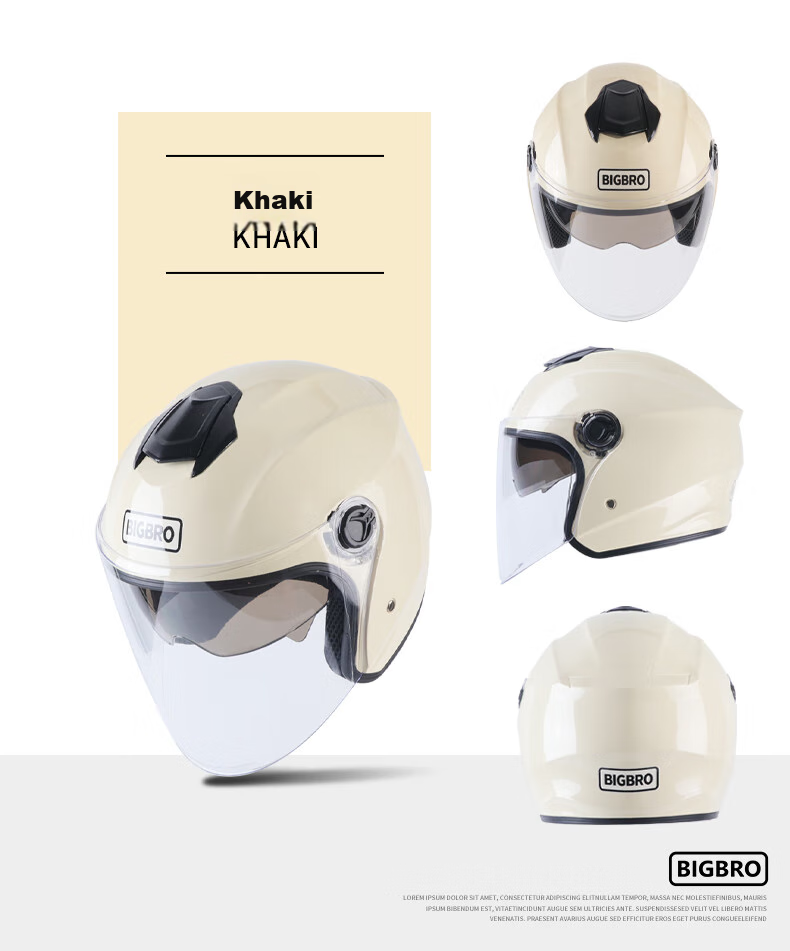 BIGBRO 720 Pink New National Standard 3C Double-Layer Motorcycle Helmet, Winter Warmth for Men And Women, Electric Scooter All-Season Universal Safety Half Helmet 8