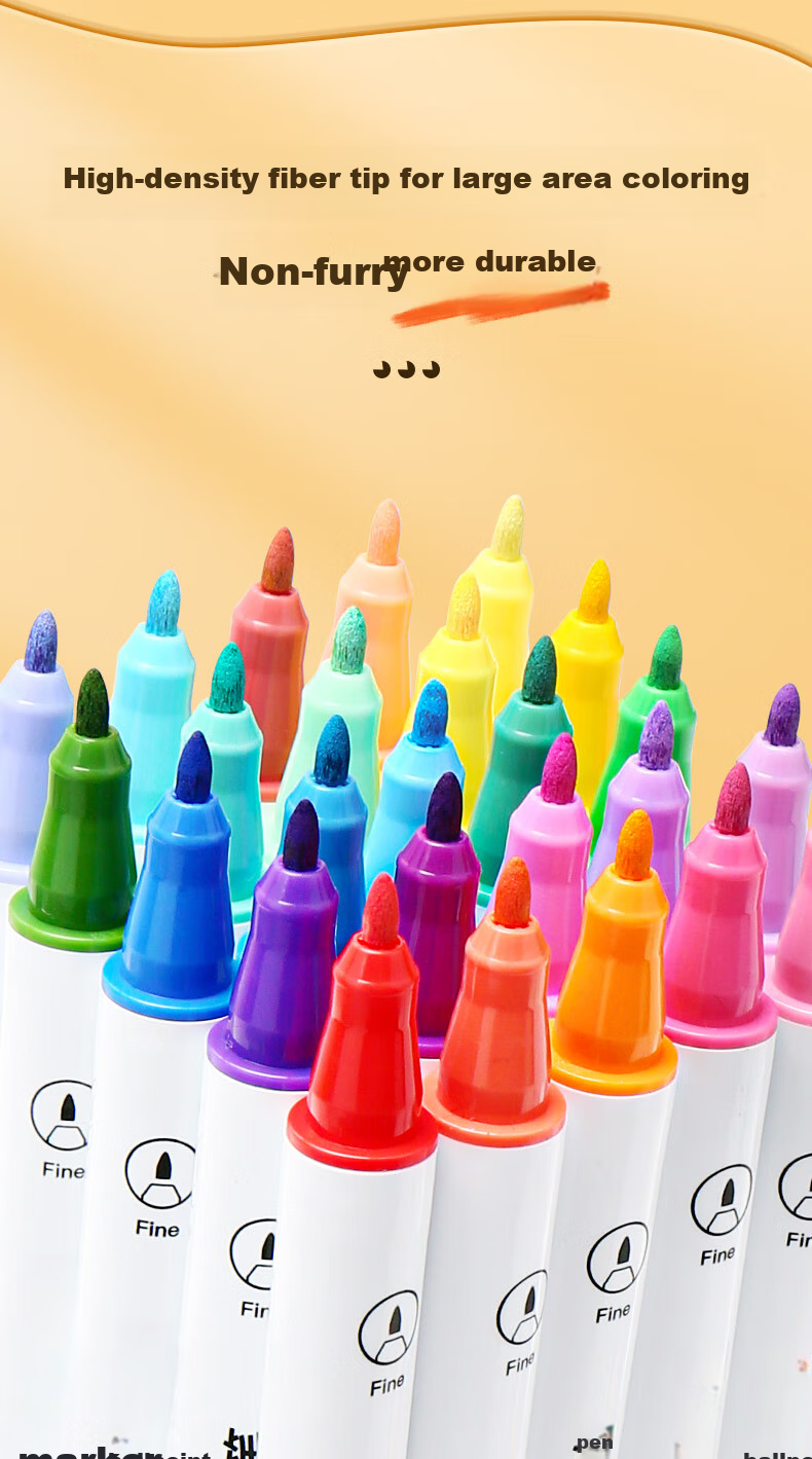 GRASP Acrylic Markers, 48 Colors, Dual-Tip (Soft And Hard), Stackable, Watercolor Pens, Large Capacity, Skin-Friendly, Washable, Children's Drawing Tools, Gift for Boys And Girls 8