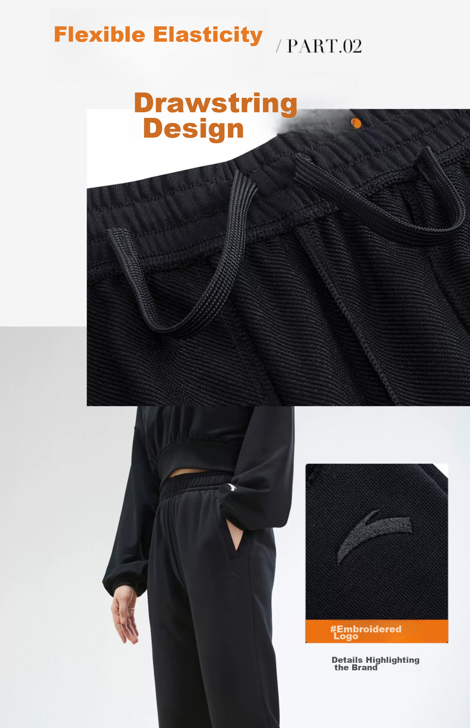 Anta Fleece Lined Jogger Pants | Knitted Women's Sports Trousers Winter New Fleece Warm Casual Elastic Cuff Sweatpants 28