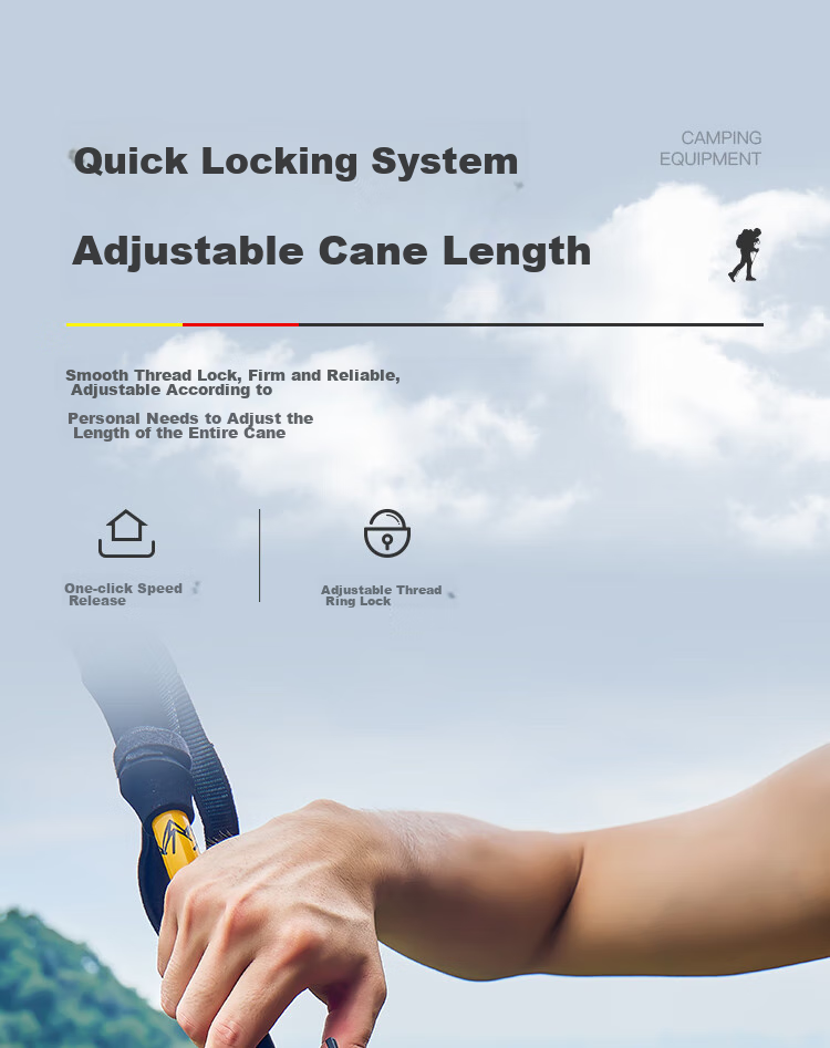 OFEIS Carbon Trekking Pole, Carbon Fiber Folding Outdoor Cane, Hiking Stick, Complete Mountaineering Equipment Set, Hiking Pole 8