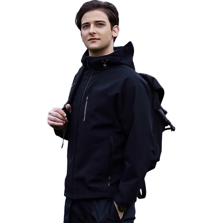 MIZUNO Men's Outdoor Woven Windbreaker Single-Layer Windproof Hooded Jacket Navy Blue [Spring/Autumn] L