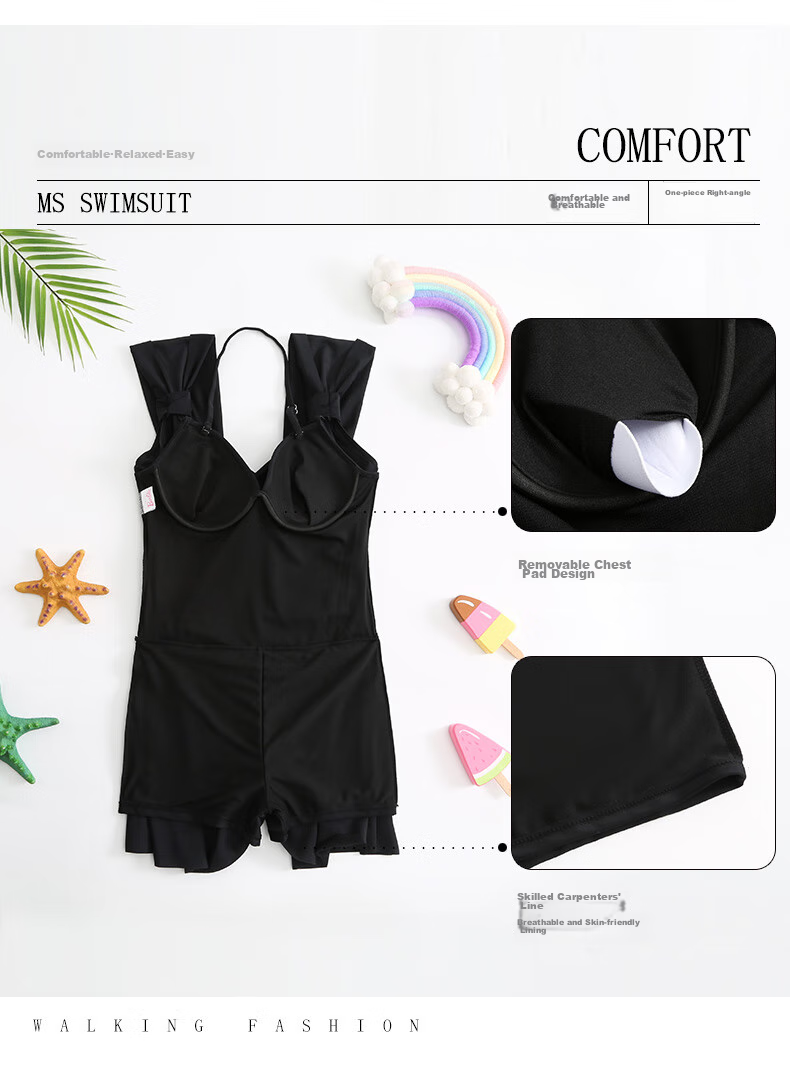 Barbie Women's Slimming One-Piece Swimsuit Dress-Style Swimwear with Tummy Control, Conservative Boyshorts, Plus Size Hot Spring Bathing Suit 20